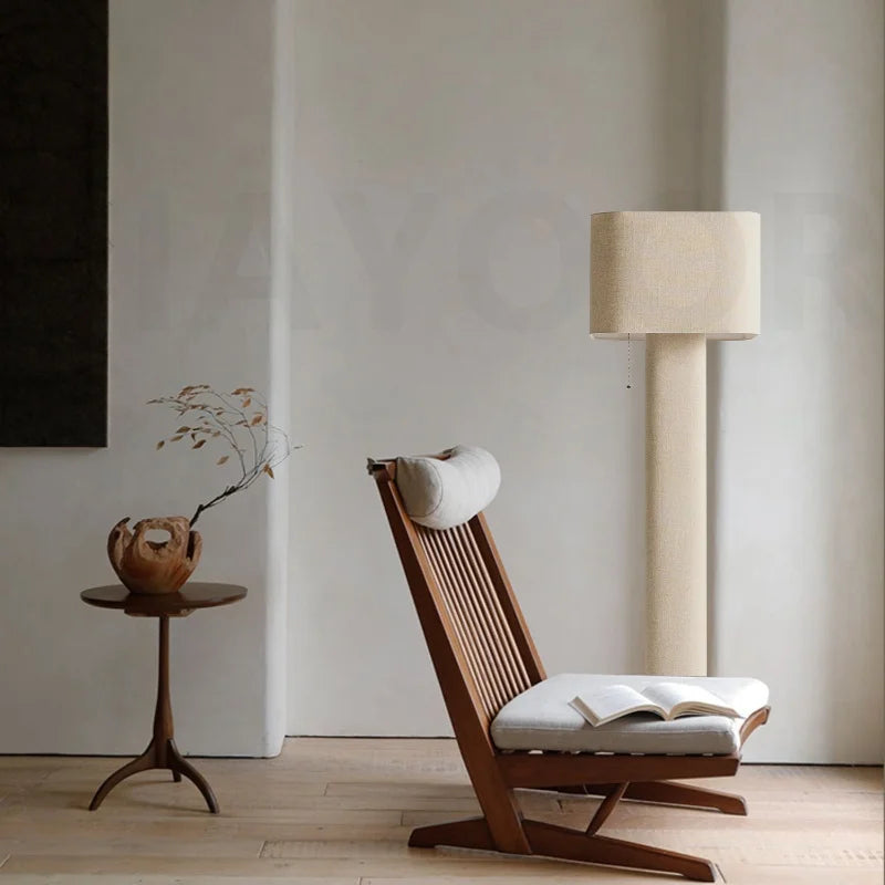 Wabi-Sabi Artistic High-End LED Floor Lamp - Modern Vertical Standing Light Fixture for Living Room Sofa, Bedroom & Exhibition Hall