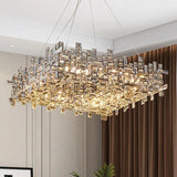Luxury Chrome LED Crystal Chandelier - Modern Ceiling Pendant Light Fixture