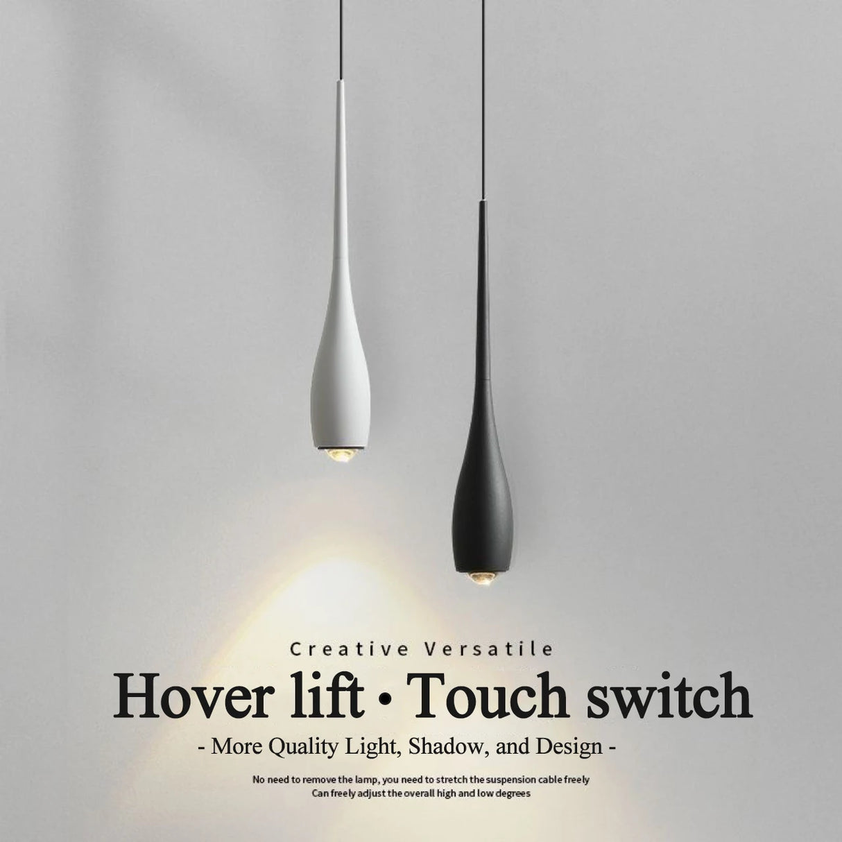 LED Pendant Light 6W Adjustable Height Touch Switch Modern Minimalist Creative Design Chandelier for Bedroom Bedside Bar