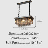 New Modern LED Crystal Chandelier American Living Dining Room Villa Hanging Light Bedroom Ceiling Pendant Lamp Home Decor Lustre