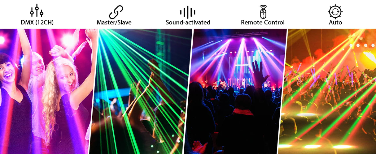 Mini 30W Spot Beam Moving Head Light LED 4IN1 RGBW Effect Strobe Stage Light DMX Sound Activated DJ Disco Bar Party Light