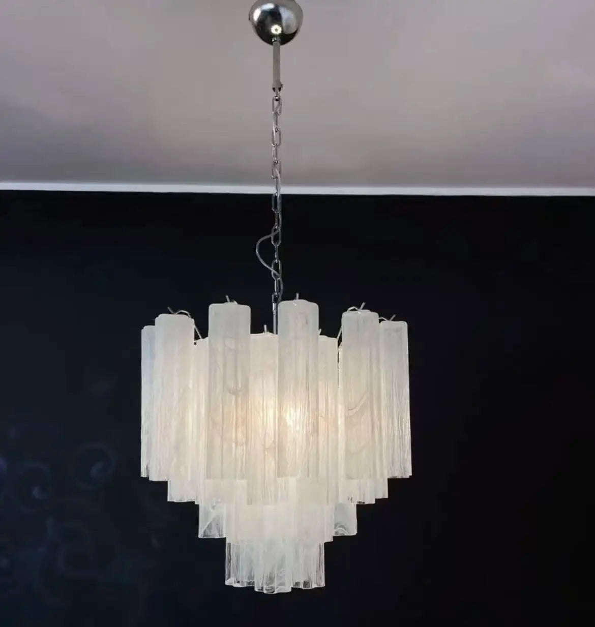 Modern Gold Silver Murano Glass Chandelier Dimmable 3-Color Adjustable Hanging Height Pendant Light Luster for Living Room 2026