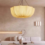Japanese Fabric Chandelier - Retro Iron Chain Pendant Light for Living Room