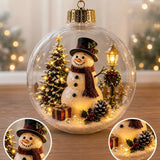 Glowing Bell Christmas Decorations 2026 Snow Globe Ornament Xmas Tree Santa Snowman Christmas 2026 Decoration Navidad Pendant