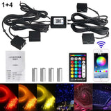 1/2/4 Split Fiber Optic Light Kit - RGBW Starry Sky Lamp with Bluetooth App & Music Sync - Distributed Ceiling Star Light for Car & Home