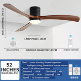 Low Floor Ceiling Fan 38/56 Inch LED Light Supports Remote Control Of Living Room, Dining Room, Bedroom, Study Room, DC Fan