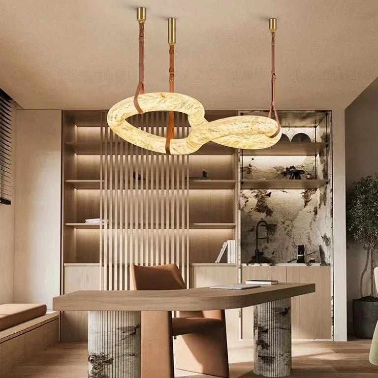 Dining Room Alabaster Chandelier Spanish Marble Ceiling Pendant Lights For Kitchen Living Room Loft Desiginer Marble Chandeliers
