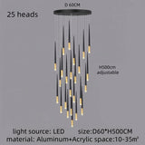 Modern Luxury Chandelier Nordic Ceiling Light Living Room Duplex Attic Long Pendant Light Villa Staircase LED Hanging Lamps