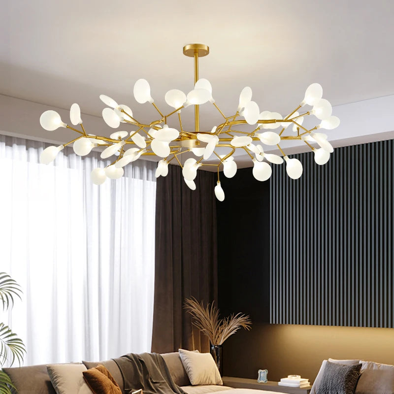 Creativity Firefly LED Chandelier Black Gold for Living Room Bedroom Hall Home Decor Indoor Lighting Minimalist Ceiling Pendant