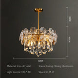 2025 Modern Light Luxury Led Lotus Flower Crystal Ceiling Chandelier For Living Room Bedroom Restaurant Hall Pendant Lamp Lustre