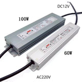 Waterproof IP67 LED Spot Transformer Power Supply: 12W, 20W, 60W, 100W - 220V to 12V Driver