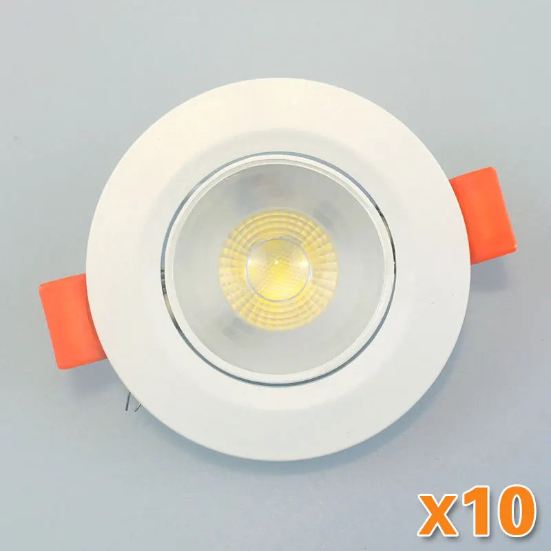 10Pcs LED Downlights 7W 9W Spot Lights 5W 12W 3W AC220V 110V COB Chip Recessed Ceiling Lamps For Home Illumination