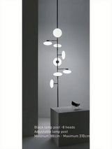 European Creative Minimalist White Glass LED Floor Lamp,Vertical Multi-head Metal Frame Bedside Living Dining Home Decoration