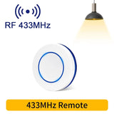 Wireless RF 433MHz Light Switch Kit - 10A Relay Receiver & Mini Wall Button