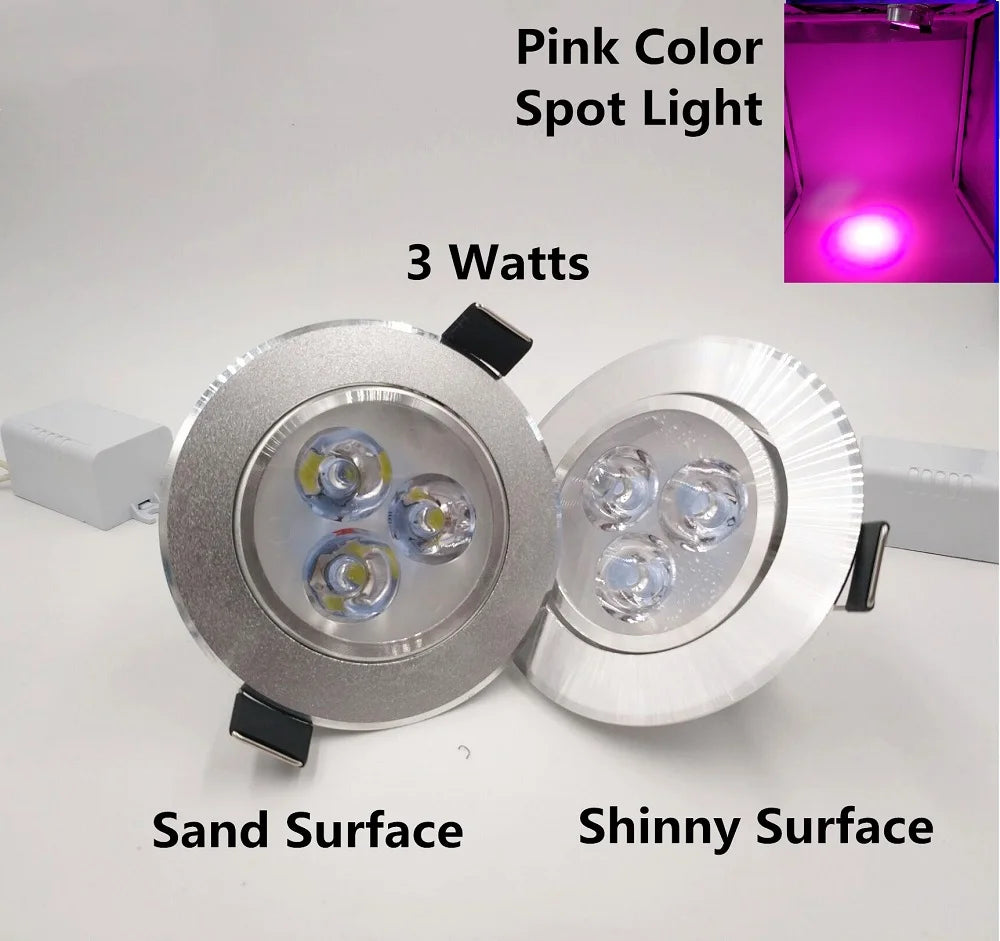 Silver White Ultra Bright LED Downlight - 3W Recessed Ceiling Spotlight