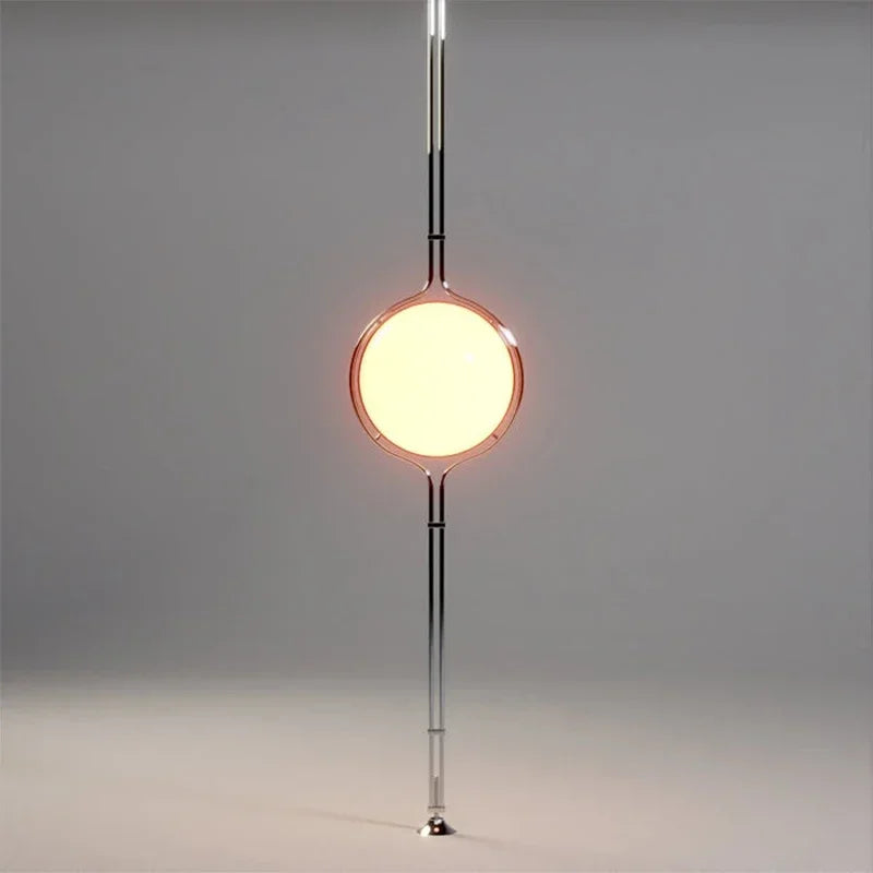 2026 Modern Creative Chrome Floor Lamp - White Acrylic Ball LED Standing Light