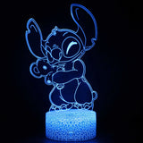 3D Illusion Stitch Night Light with Remote Control and Smart Touch Room Decor Lamp Birthday Valentine's Day Christmas Gifts