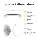 Smart 30W LED Ceiling Lamp with RGBIC Backlight - Alexa & Google Assistant Light