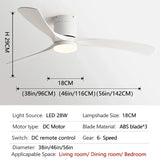 46/56Inch Low Floor Ceiling Fan Light Modern Black ABS Blade DC Remote Control Led Fan Lights Restaurant The bedroom 110V 220V