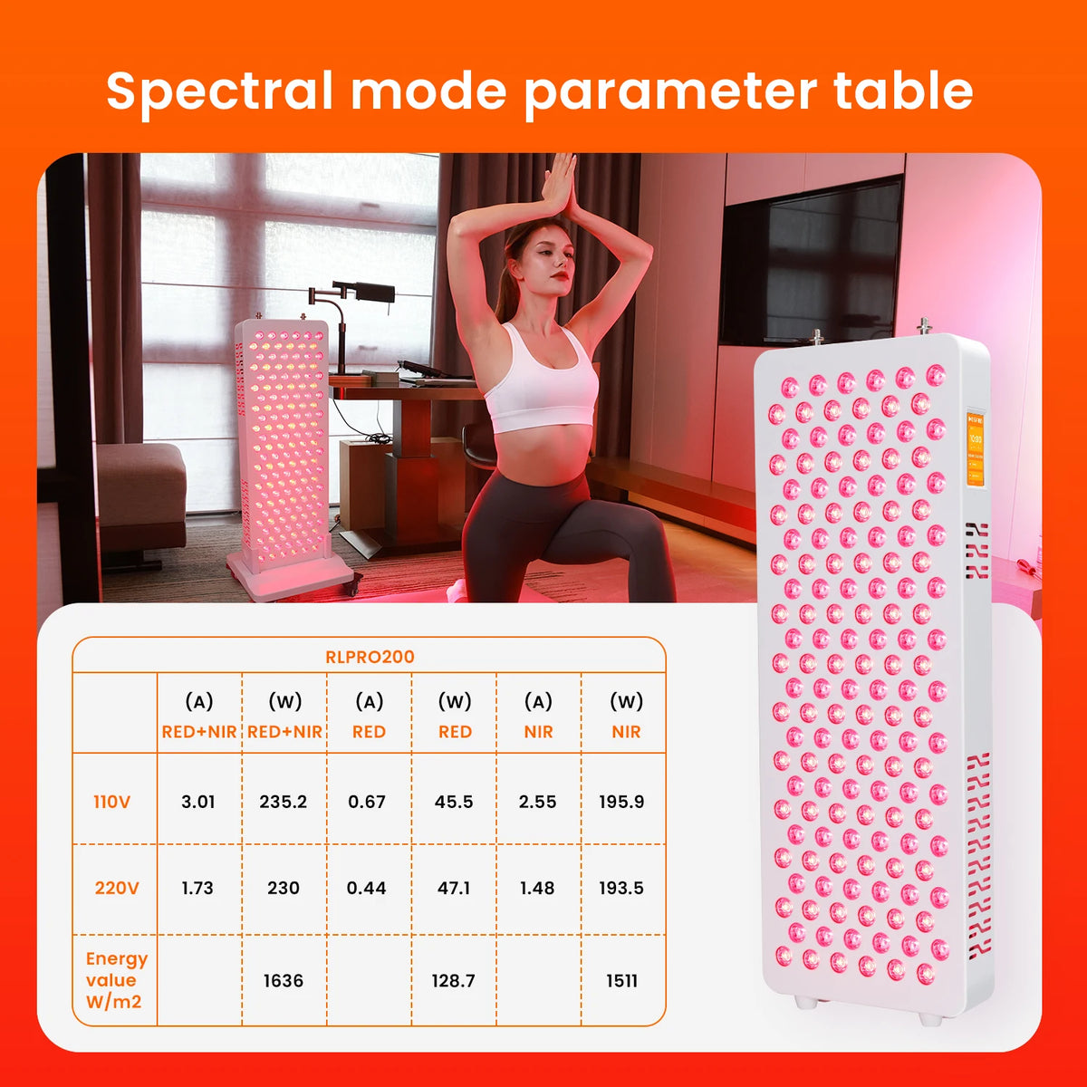 Red light therapy bluetooth function red light therapy 8 wavelengths red light therapy panel with touch screen