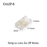 COB LED Wire Connector 5 8 10mm Connection Solderless Mini Buckle FCOB RGB CCT LED Strip Lights 2 3 4 Pin No Dark Area Connector