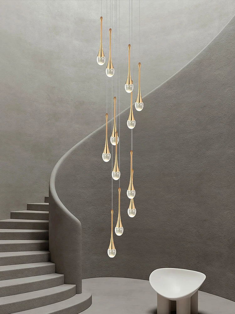 Crystal Chandelier Modern Villa Living Room Chandelier Hanging Lamp LED Crystal Lamp Exhibition Hall Staircase Pendant Lamp