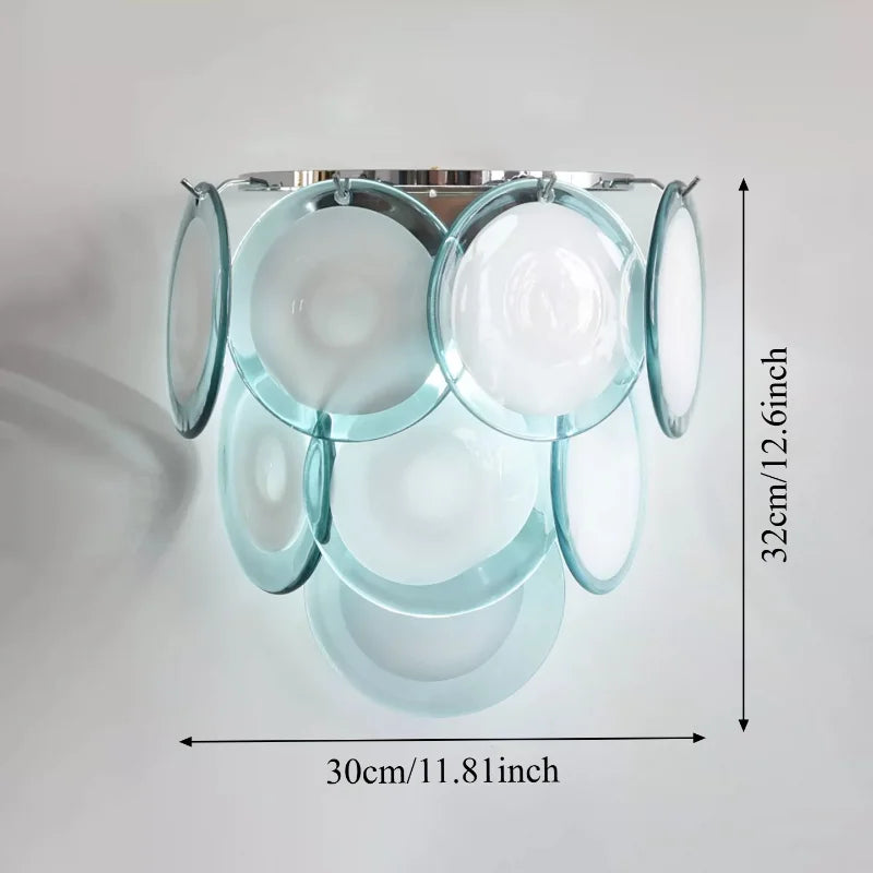 Italian Murano Glass LED Wall Lamp - Luxury Decorative Sconce Light Fixture for Bedroom Bedside, Living Room & Restaurant