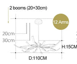Modern Matte Finished Chandelier for Living Room Decoration Kitchen Bedroom Study Adjustable Light Decorative Led Ceiling Lamps