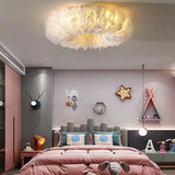 Modern Feather Led Ceiling Lamps Nordic Romantic Warm Bedroom Ceiling Lights Home Lighting Living Room Decor Lamp Luster Fixture