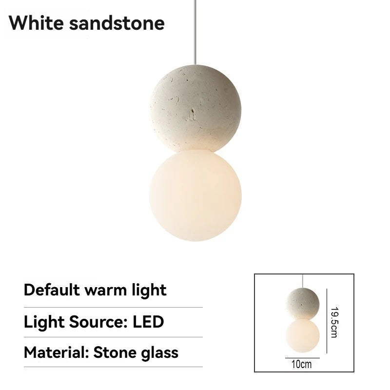 Nordic Minimalist Terrazzo LED Black Spherical Pendant Light for Living Room Bedroom Interior Design Decorative Hanging Fixtures
