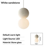 Nordic Minimalist Terrazzo LED Black Spherical Pendant Light for Living Room Bedroom Interior Design Decorative Hanging Fixtures
