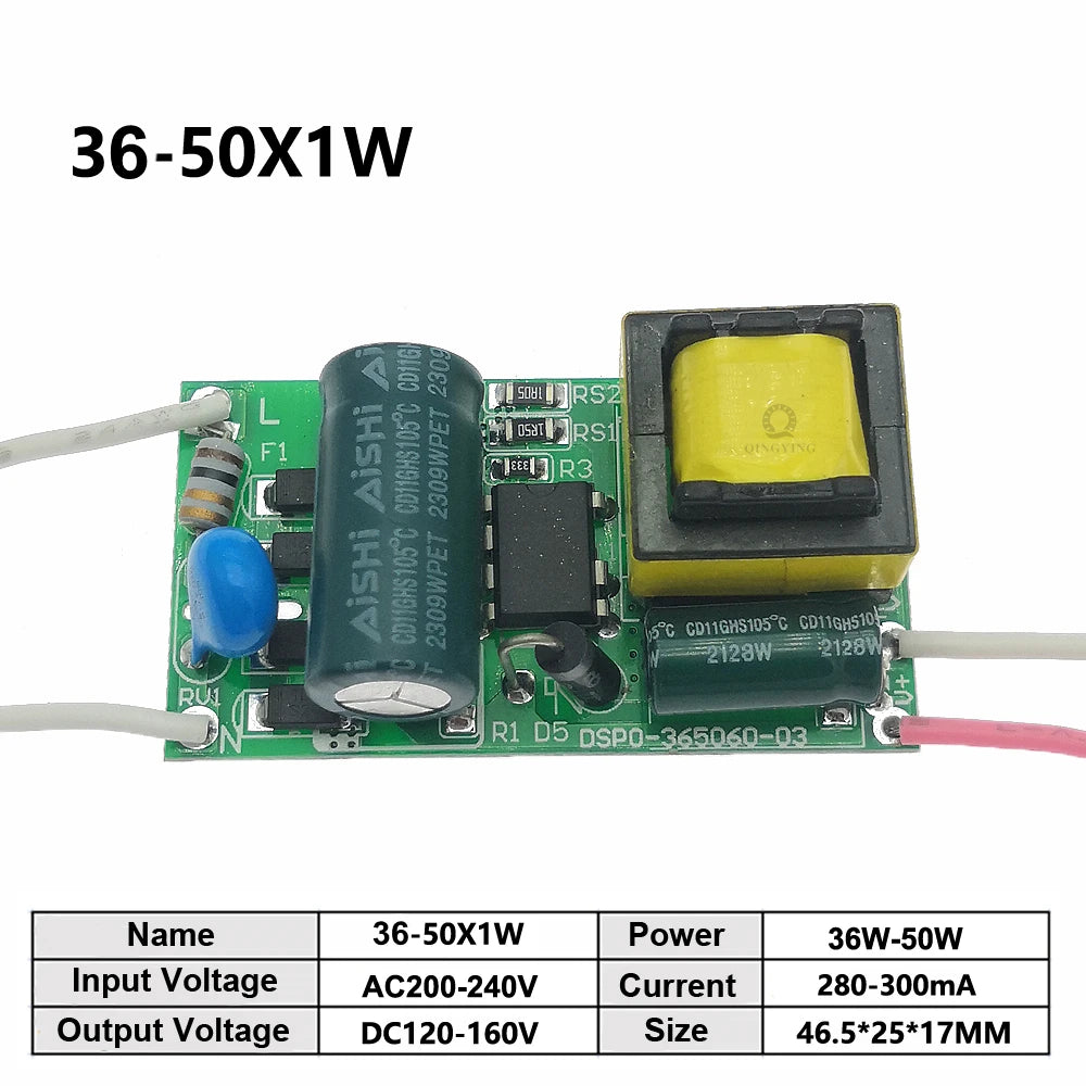 LED Driver 300mA 1W 3W 5W 7W 12W 18W 20W 25W 36W 50W AC220V For LEDs Power Supply Lighting Transformers For LED Power Lights
