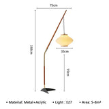 Nordic Minimalism Acrylic Sofa Floor Lamps Homestay Living Room Stand Light Bedroom Bedside Lamp Decoration Home Lustre Fixtures