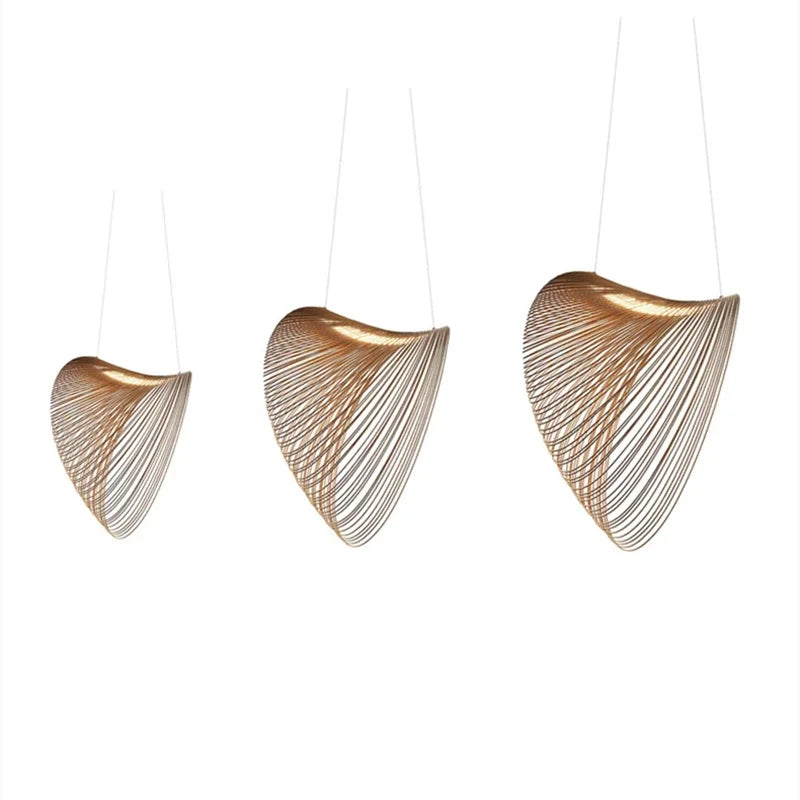 Wood Pendant Lamp Staircase Kitchen Restaurant Shop Homestay Hanging Light Home Deco Art Luminaires 2025 Modern Led Chandelier