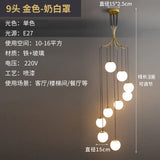Modern Nordic Spiral Staircase Pendant Light for Dining Room Loft Apartment Villa Stairwell Decoration Chandelier Home Decor