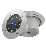 8 LED Outdoor Solar Underground Floor Buried Lamp Waterproof Landscape Garden Path Way Underground Decking Light