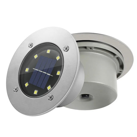 8 LED Outdoor Solar Underground Floor Buried Lamp Waterproof Landscape Garden Path Way Underground Decking Light