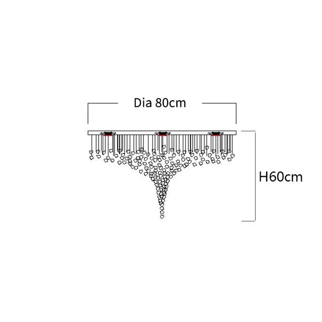 Crystal Stone Large LED Chandelier - Luxury Long Staircase Hanging Lamp