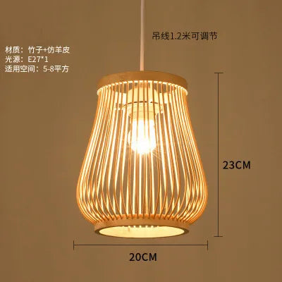 Bamboo Modern Hand Woven Bamboo Art Chandelier Bamboo Lantern Chandelier Bedroom Dining Room Lamp Japanese Pendants Lights