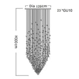 Crystal Stone Large LED Chandelier - Luxury Long Staircase Hanging Lamp