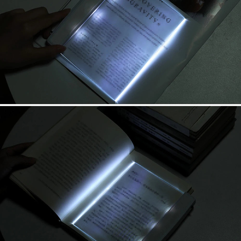 LED Book Light Flat Plate Panel Bookmark Light Portable Eye Caring Study Tools Reading Lighting For Car Travel Bed