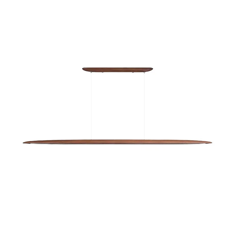 Modern LED Wooden Pendant Light Long Linear Hanging Lamp for Kitchen Island Office Bar Dining Living Room Pendant Lamp Lighting