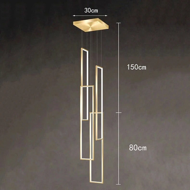 Modern ring stairs led lights pendant light lamps for living room led Chandeliers for dining room hanging light indoor lighting