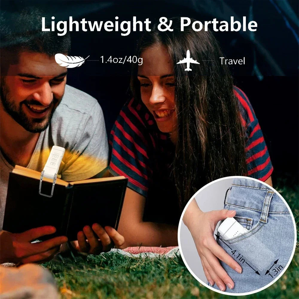 Book Light with Timer USB Rechargeable 3 Colors &amp; 5 Brightness Reading Light Clip-on Read Lamp Bookmark Night Light Book Lamp
