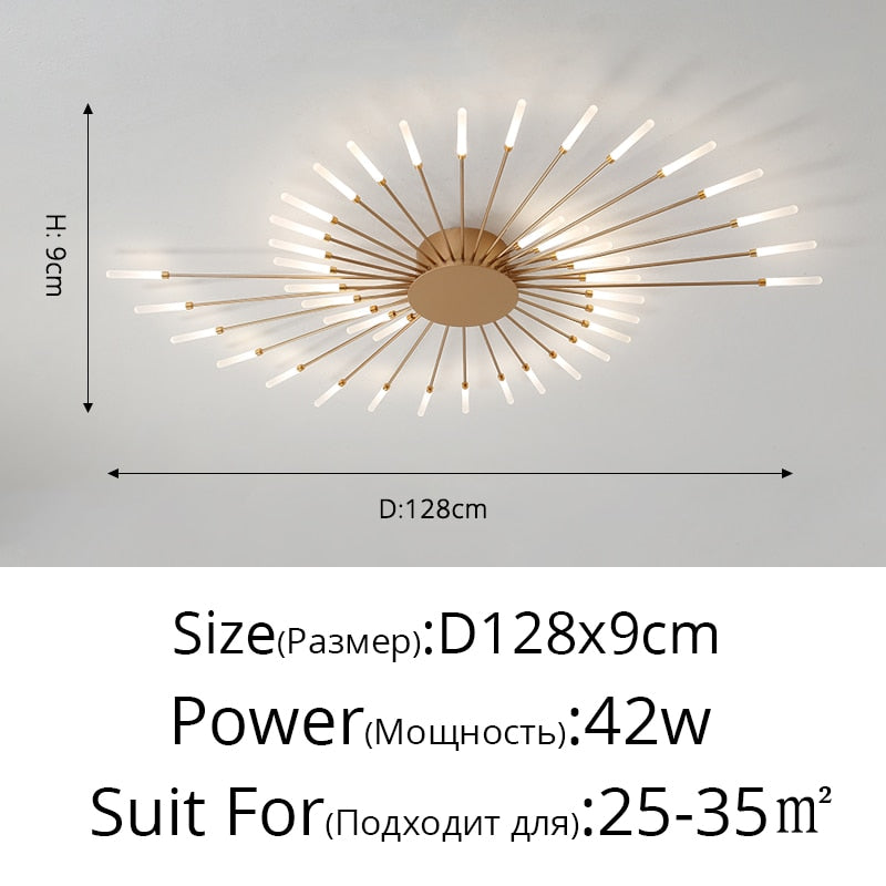 2023 Modern Led Ceiling Chandelier Lamp for Living Dining Room Nordic Creative Bedroom Hall Hanging Ceiling Light Fireworks Lamp