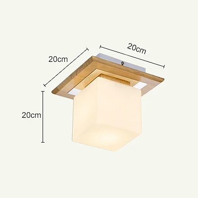 Nordic LED Ceiling Lamp Modern Wood Lights Glass Lamp shape Corridor Aisle Entrance Balcony Ceiling Light Cube Cylinder Luminaire