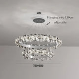 Simple Mix and Match Crystal Chandelier Living Room Ring Decorative Lights Luxury Stainless Steel Glossy Island LED Lights
