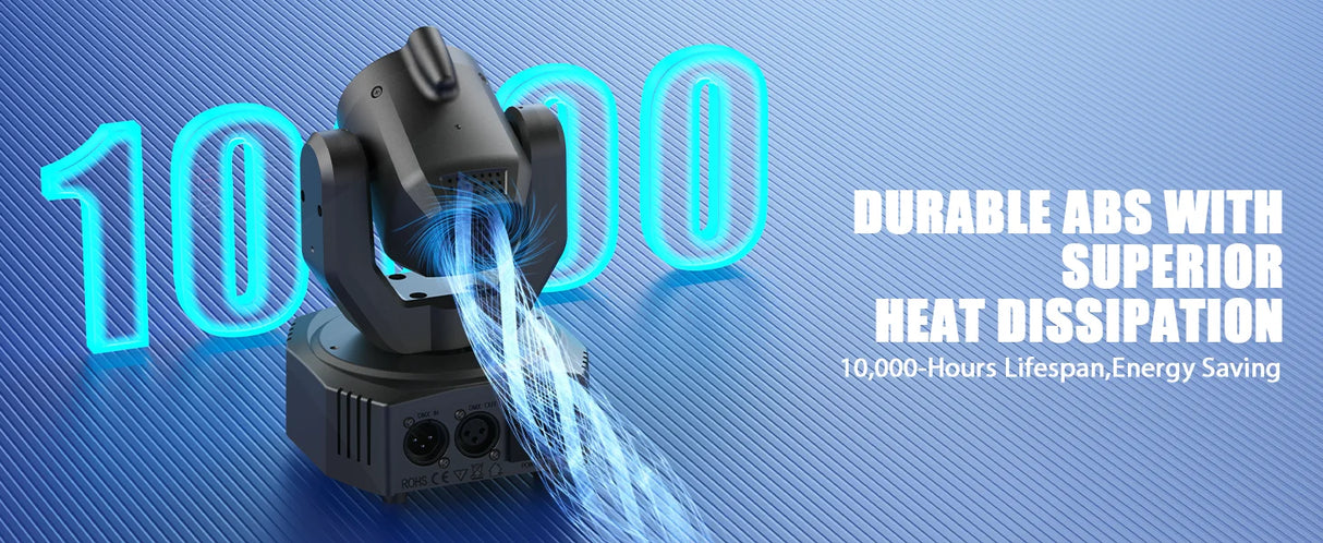 Mini 30W Spot Beam Moving Head Light LED 4IN1 RGBW Effect Strobe Stage Light DMX Sound Activated DJ Disco Bar Party Light