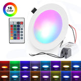 RGB Dimmable Recessed LED Downlight (10W/15W) with IR Remote - AC 110V/220V Ceiling Spot Lamp Fixture for Home Decor