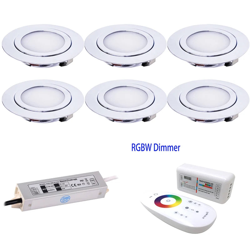 Recessed 3W Rgbw Led Mini Downlight with Driver 100V-265V Ground Cabinet Monitor Stage KTV Sky Spotlight 12V Remote Dimmable